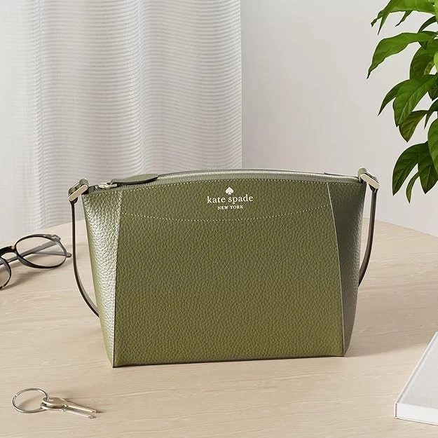 Nueva Bandolera Kate Spade Monica Cuero Guijarro Verde Encantado Nueva con Etiquetas Foto 2 de 4