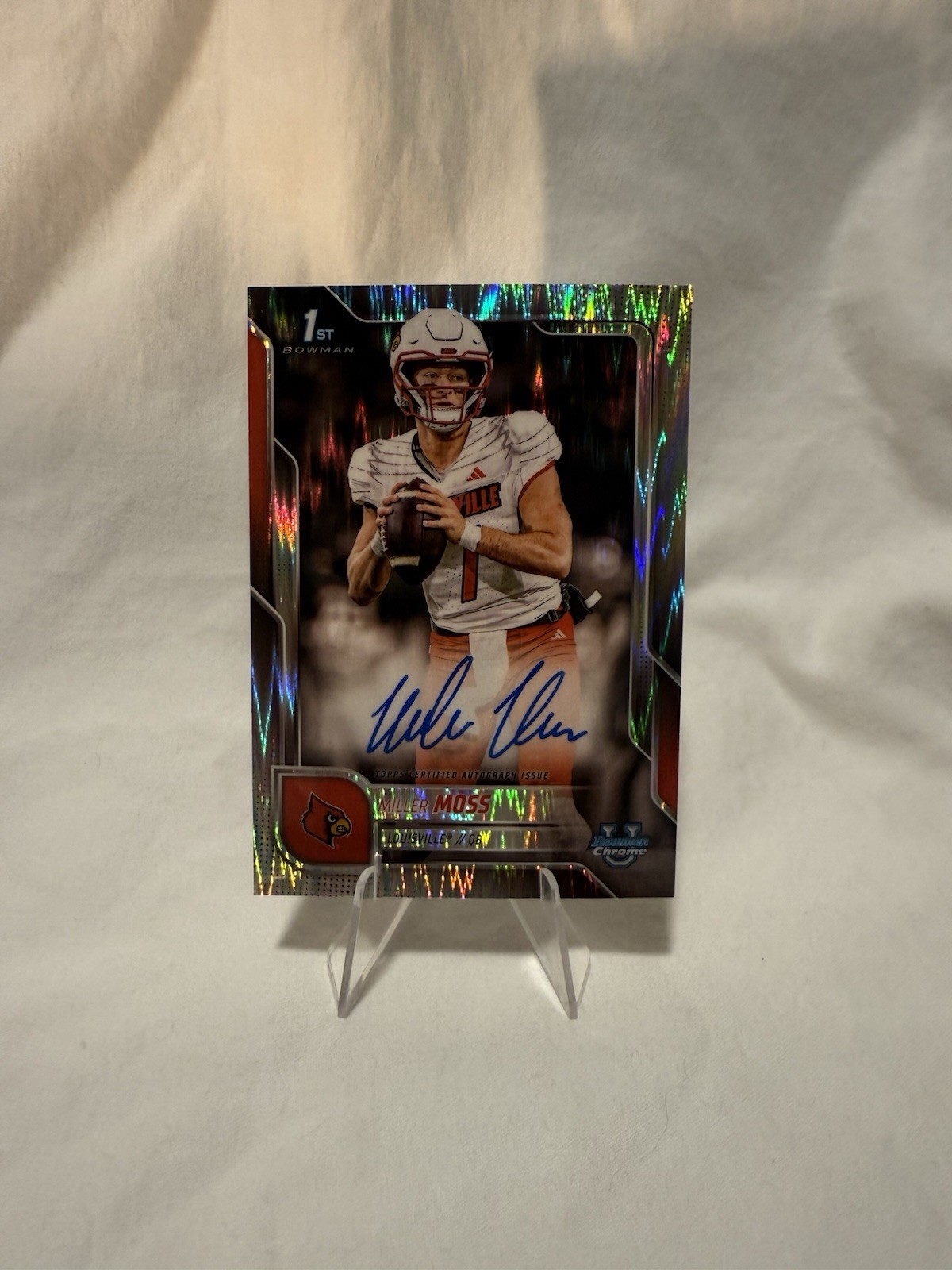 2025 Bowman Chrome U Miller Moss 1st Stealth Refractor Auto Louisville #BCA-MMO