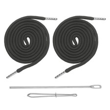 2Pcs Drawstring Cord, 51" Drawstring with Threader(0.24" D, Dark Gray)