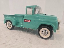 Vintage Buddy L Pressed Steel Pickup Truck Aqua/Turquoise Whitewall Tires
