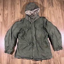 Vintage OG 107 Field Jacket Mens Medium Sateen Green Olive Silver Zipper 60s