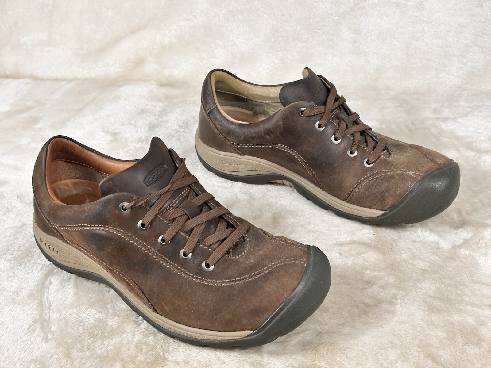 Scarpa Keen donna taglia 8 Presidio II sneaker pelle marrone stringata lavoro atletica