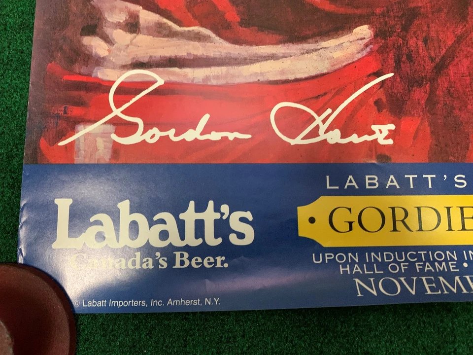 Gordie Howe Detroit Red Wings Mr . Hockey Labatt's Beer poster Unused condition - Image 2 of 4