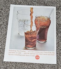 Vintage Large 1963 Coca-Cola Print Ad - Refreshing New Feeling