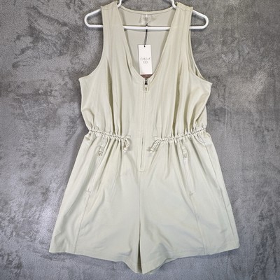 Womens Calia Hike Romper Sage Dune #WAX14225 Size Large NWT