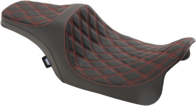 Drag Specialties Predator III Seat Black/Red Diamond #0801-1116
