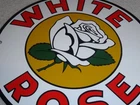 VINTAGE WHITE ROSE GASOLINE SERVICE STATION 11 3/4" PORCELAIN METAL GAS OIL SIGN