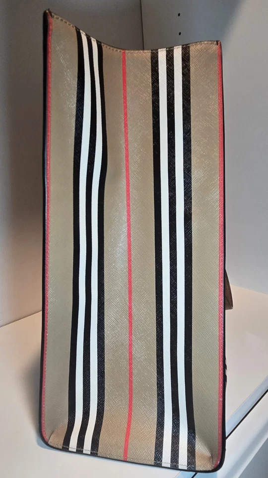 Burberry Vintage Plaid Large Tote Bag Canvas Beige Authentic Women's Luxury - Image 2 of 4