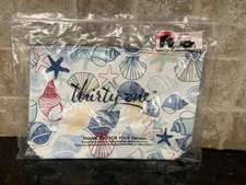 Thirty One Zipper Pouch Saltwater Shells Print NEW 31