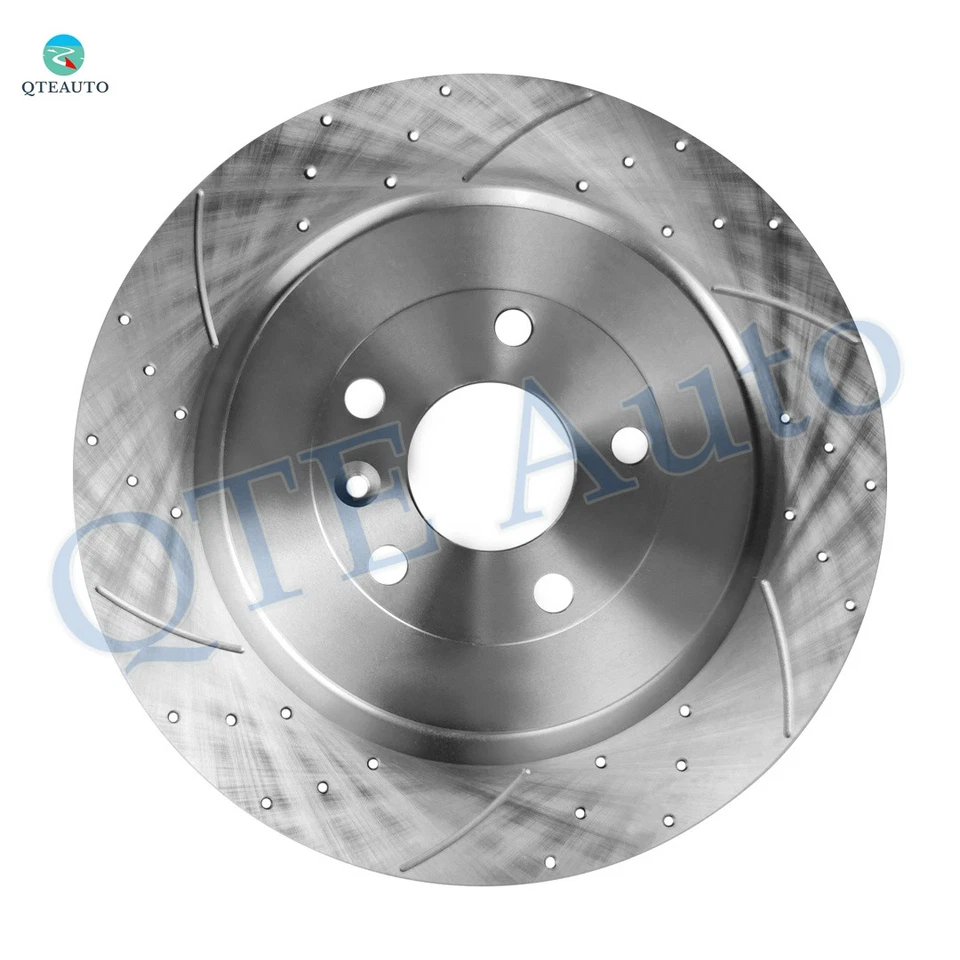 Rear 345mm Drilled Slotted Brake Disc Rotors For 2013-2019 Ford Taurus - Image 3 of 4