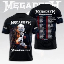 Super Hot Megadeth 2026 World Tour Black S to 5XL Concert 3D Shirt