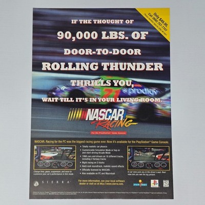 NASCAR Racing PlayStation 1 PS1 PC Rolling Thunder Print Ad/Poster Promo Art