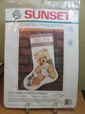 JANLYNN Christmas TEDDY BEAR STOCKING Counted Cross Kit 149-03