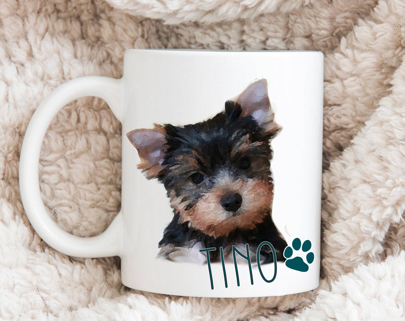 Custom Pet Painted Effect Mug Pet Mug Dog Photo Mug  Dog Lover Coffee Mug Pet