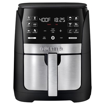 Gourmia L 6-Quart Digital Air Fryer with 12 One-Touch Cooking