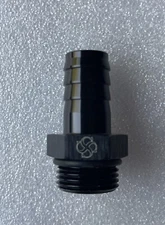 B118 -4AN O Ring Boss To 5/16 Hose Barb Aluminum BLACK 7/16-20 UNF Threads