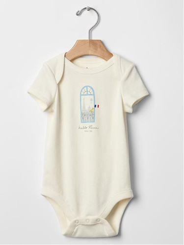 GAP Baby Hello City Paris Bodysuit One Piece NEW Tags Boys Girls 3 6 12 18 - Picture 2 of 5