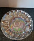 VINTAGE IRIDESCENT CLEAR EGG TRAY BY FEDERAL GLASS A-111 - ORIG BOX - NEVER USED