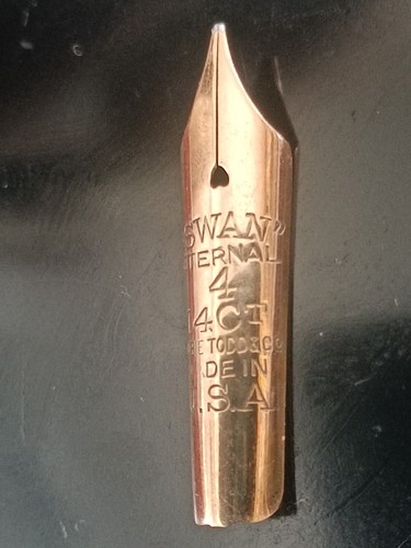 NEUWERTIG MABIE TODD SCHWAN FÜLLFEDERHALTER EWIG #4 FEDER 14kt GOLD ERSATZTEIL - Bild 3 von 5
