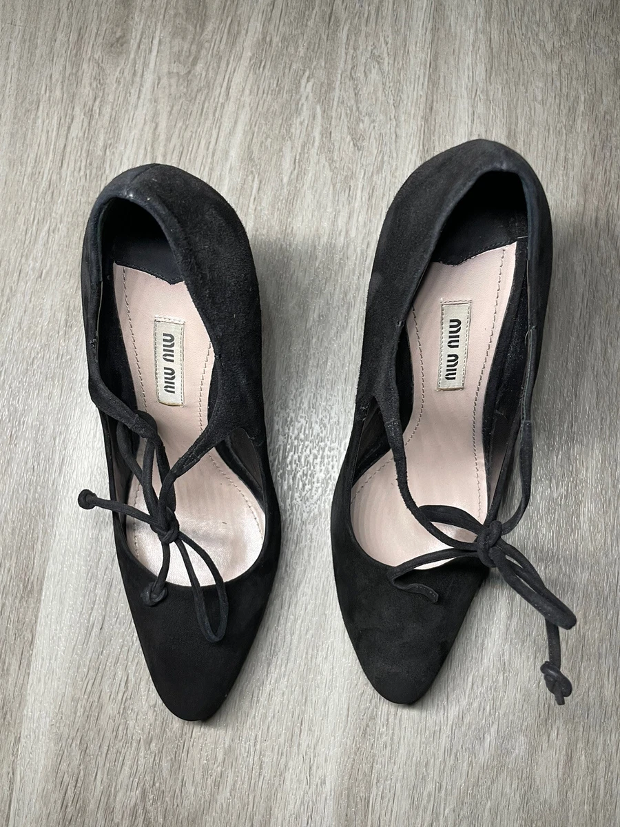 Miu Miu Women s Black Suede Pumps EURO SIZE 37.5 US SIZE 7.5 eBay