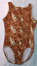 AMS Gymnastics New Leotard Adult X-Large AXL Velvet Printer Flower