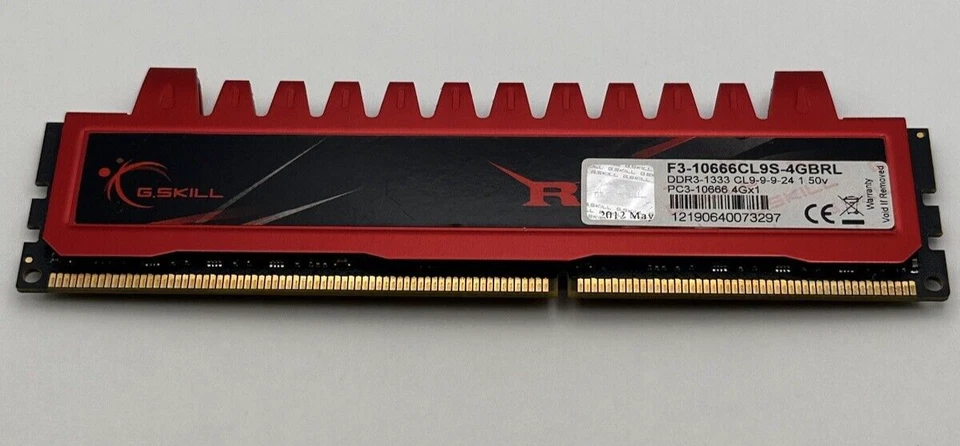 G.SKILL Ripjaws F3-10666CL9S-4GBRL 4GB PC3-10666 Gaming DIMM PC Memory RAM - Image 3 of 4