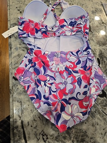 LYSA Swim Kylie High Neck One Piece Swimsuit - A615775 Purple 3X - 26W NWT - Picture 14 of 14
