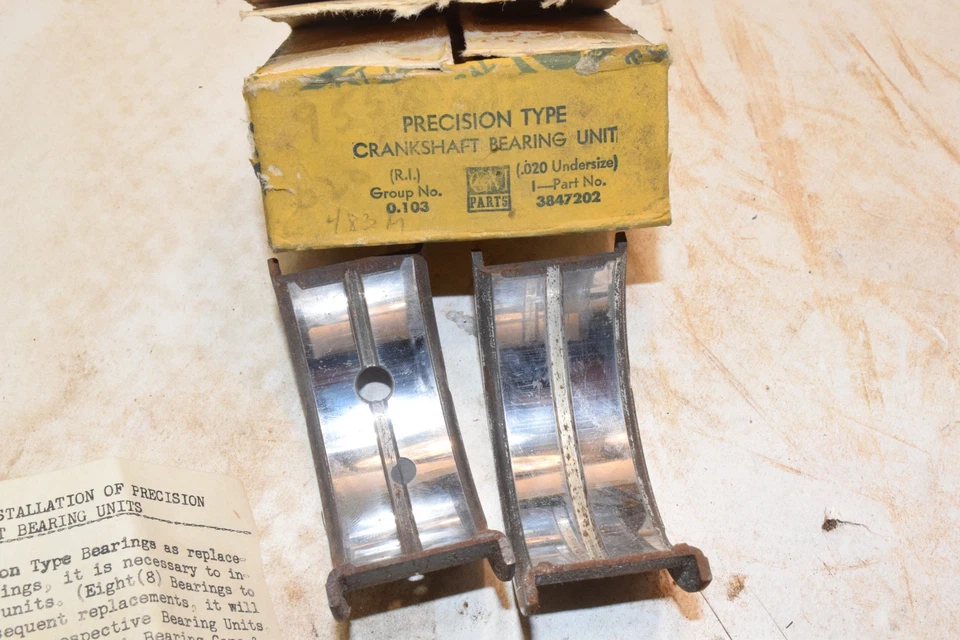 Rodamiento del cigüeñal Chevy GM 3847202 -.020 talla inferior 483M 9558SB - C106 NUEVO DE STOCK Foto 2 de 4