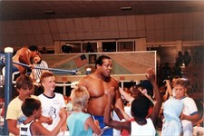 ROCKY JOHNSON & TONY ATLAS LOT of 4 VINTAGE CANDID 8x12 Photos Wrestling 1980s
