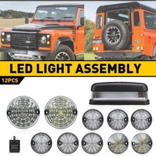11x Kit For Land Rover Defender 90 / 110 / 130 Clear LED Light Assembly Upgrade