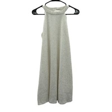 Altar'd State Cream & Gold Shimmer Textured Sleeveless Mini Dress Sz S