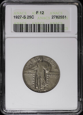 1927 S 25C Standing Liberty Quarter ANACS F 12 | Soap Box Fine | eBay