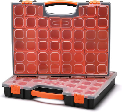 2PCS Multi Purpose Portable Organizer Box Set with 44-Removable Compartments, 2 