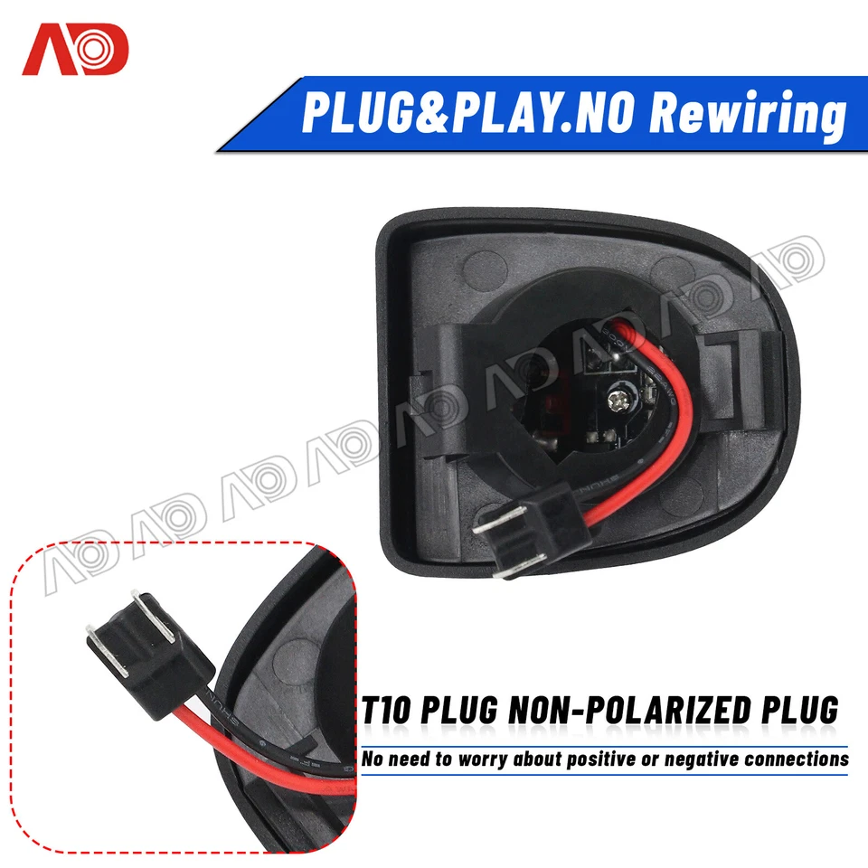 2PCS Red Tube LED License Plate Lights For Chevy Silverado GMC Sierra 1500 2500 - Image 4 of 4