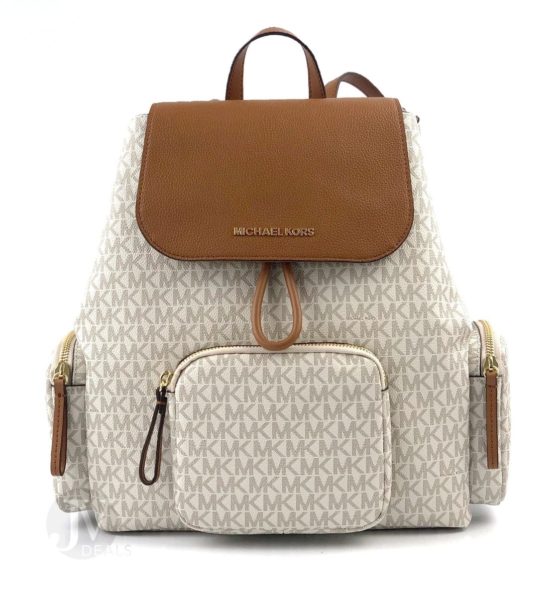 MICHAEL Michael Kors Abbey Large Backpack Popular Vanilla/Acorn Color NWOT Michael Kors JAYCEE LARGE Backpack VANILLA | Mercari main image 4