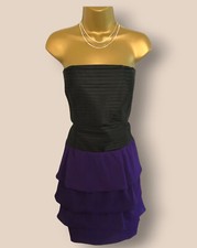 Reiss Women's Black & Purple Helga Evening Dress UK 8 US 4 EU 36