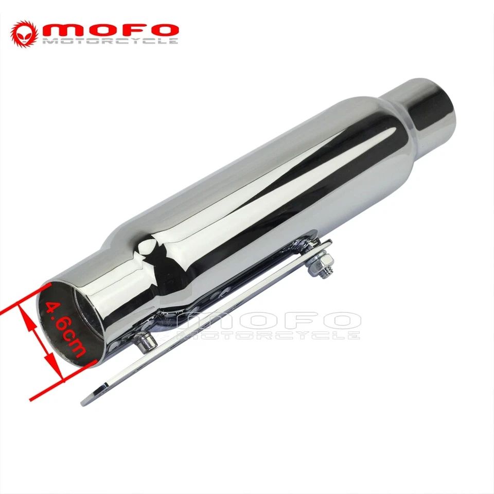 12'' Shorty Muffler Pipe Exhaust For Suzuki Honda Kawasaki Yamaha Harley Cafe — 第 2/4 张图片