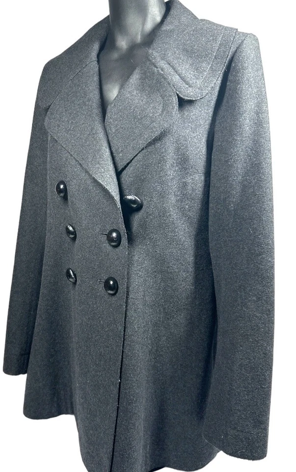 Abrigo Robert Rodriguez Doble Pecho Lana Guisante Gris Forrado R707J08 Talla Mediana? Foto 3 de 4