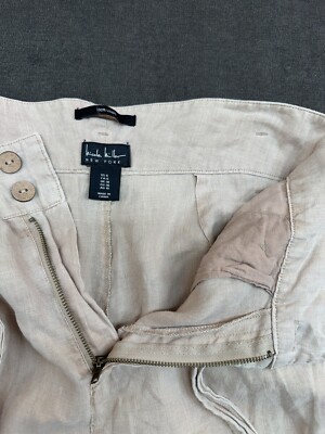 Nicole miller New York women's 6 linen wide leg pants with