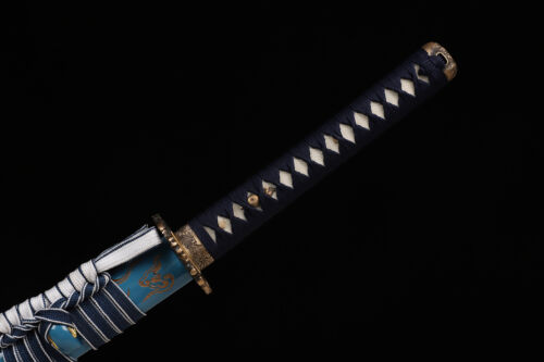 Japanese Samurai Katana Clay Tempered L6 Steel Blade Full Tang Sword Choji Hamon - Picture 4 of 14