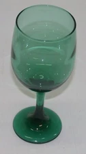 (1) Stemmed Glass Goblet ~ Dark Green ~ 7" H x 2.75" Diameter