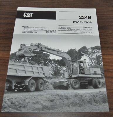 Caterpillar 224D Excavator Cat Specification Technical Data Brochure Prospekt