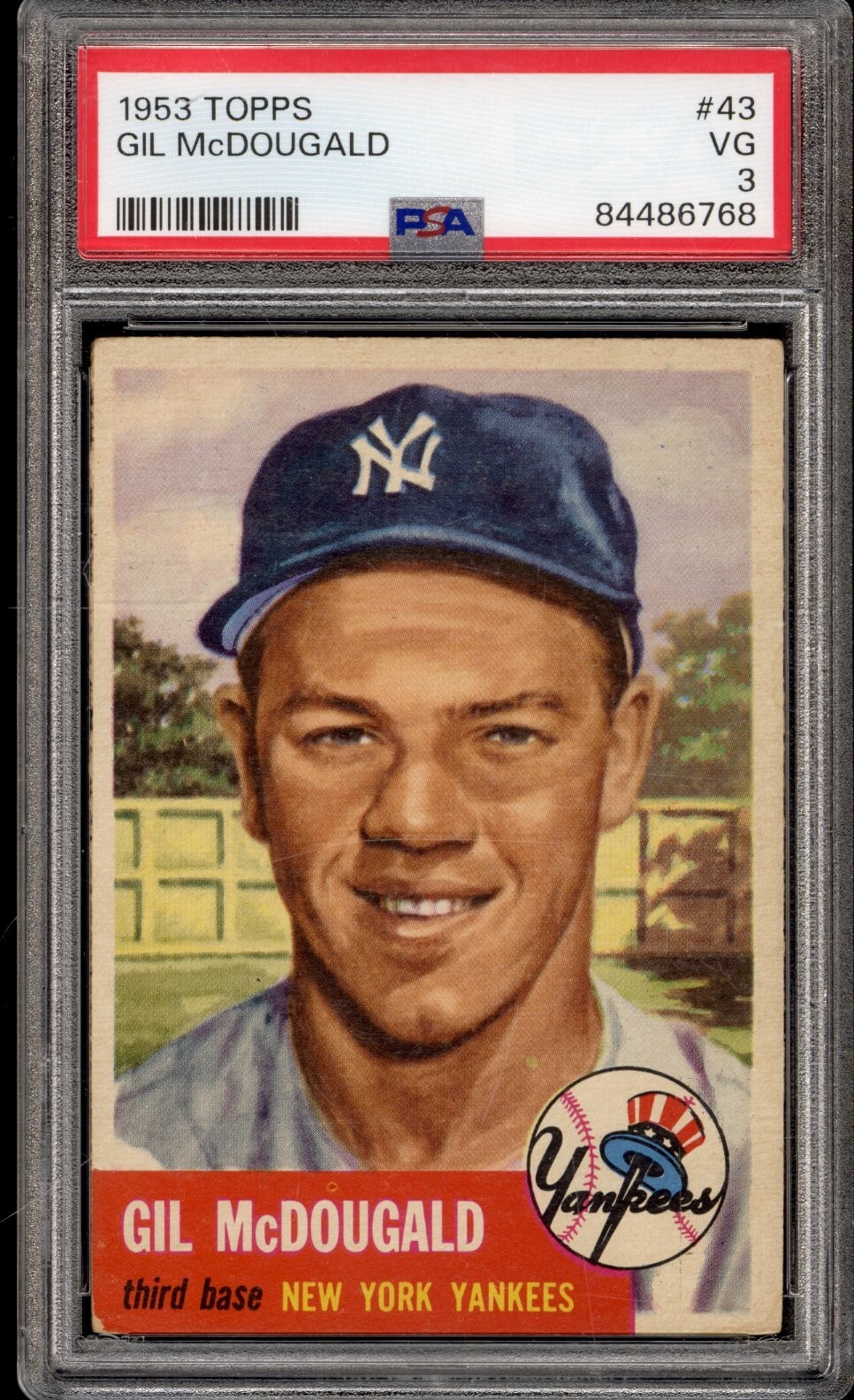 1953 Topps #43 Gil McDougald - PSA VG 3 - New York Yankees - VSCARDS