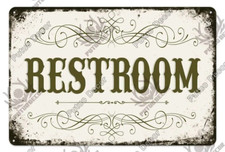 Restroom Metal Tin Sign Vintage WC Poster Bathroom Lavatory Retro Style Plaque