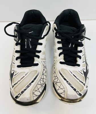 Mizuno Wave Voltage Volleyball Shoes Women Size White Black V1GC186009 