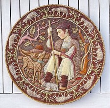 Grande Piatto Sardo 38cm Dorgali Ceramica Terracotta Sardegna Loddo Lai Fancello