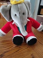 Gund Babar the Elephant Plush 1988 Macys 14  Stuffed Animal Red Suit Vintage