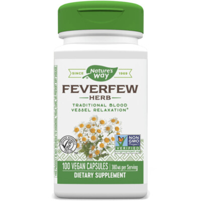 Nature's Way, Feverfew Herb, 380mg, 180 Veg. Kapseln - Blitzversand
