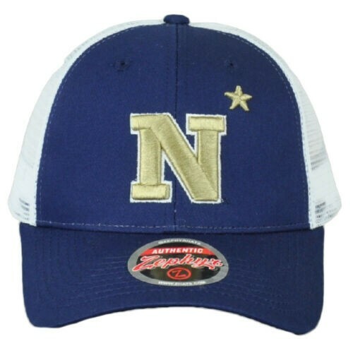 NCAA Zephyr Navy Midshipmen maille bicolore facture incurvée chapeau réglable - Photo 1 sur 3