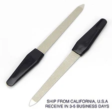 DOUBLE SIDE METAL MANICURE/PEDICURE NAIL FILE WITH BLACK HANDLE 2 PCS